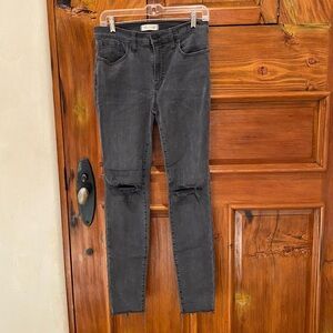 Madewell 9" Mid-Rise Skinny Jeans in Black Sea Size 29